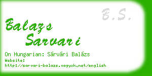 balazs sarvari business card